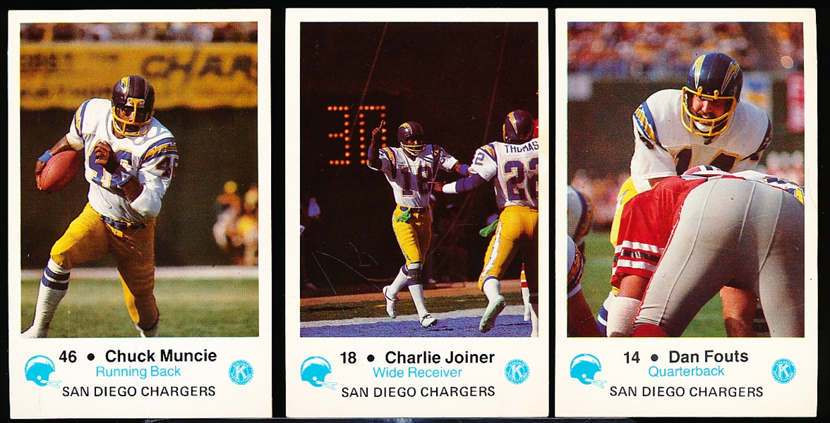 1981 San Diego Chargers NFL Police Set- 1 Partial Set of 21/24 Cards