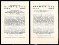 1936 Sammelwerk Nr. 6 “Olympia 1932”- 2 Diff. Babe Didrickson/ Eveleyn Hall Cards