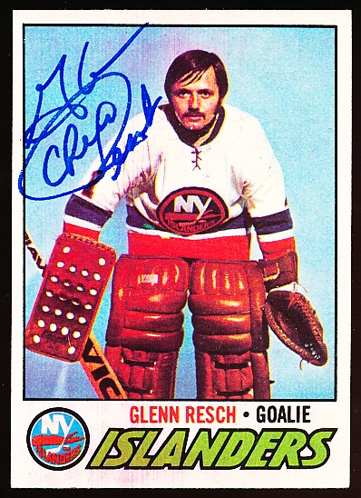 Autographed 1977-78 Topps Hockey #50 Glenn “Chico” Resch