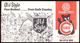 1972 Old Style/WGN Chicago Cubs MLB Unfolded Schedule