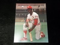 September 26, 1979 Lou Brock Day 4 Page Souvenir Handout
