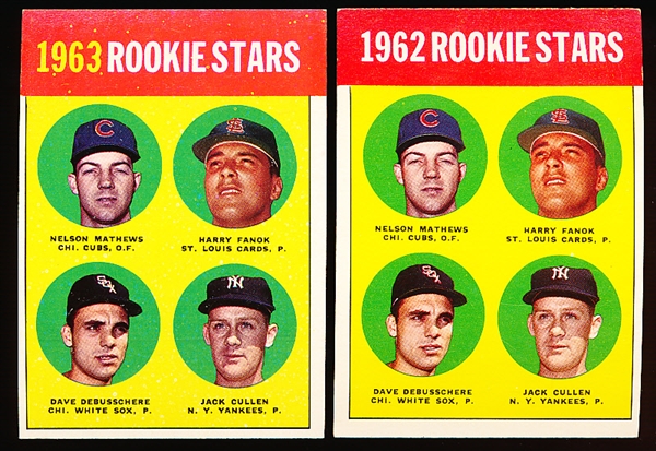 1963 Topps Bb- #54 Dave DeBusschere RC- Both Versions