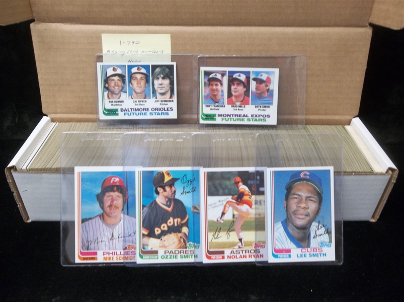 1982 Topps Baseball Complete Set of 792