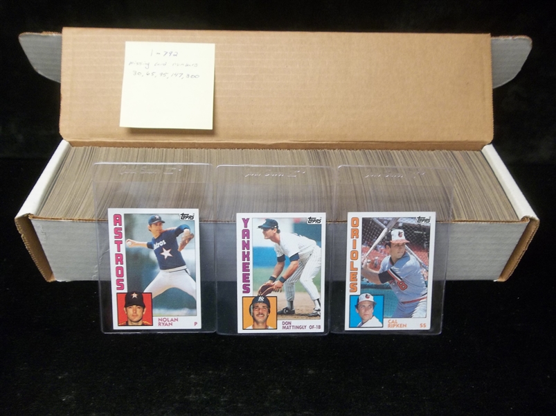 1984 Topps Baseball Near Set- 787 of 792