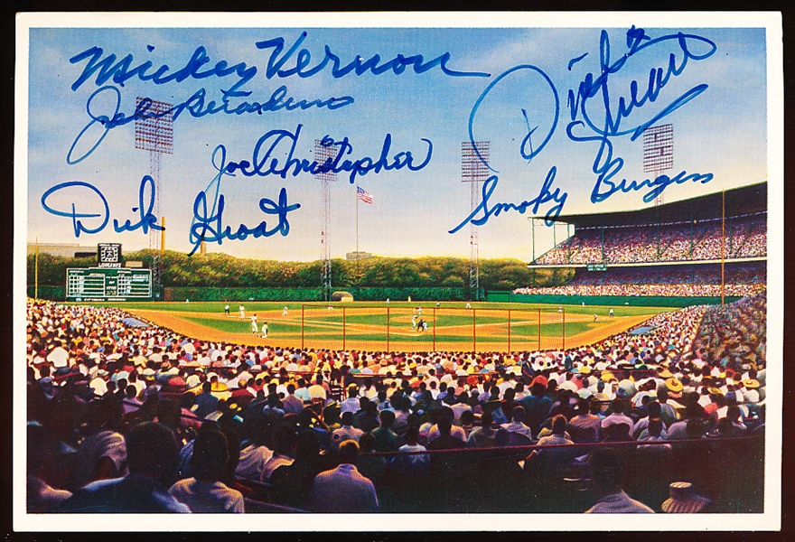 Autographed 1989 Bill Goff “Forbes Field Forever” MLB Lithograph Promotional Postcard- Signed by 6 MLB Players