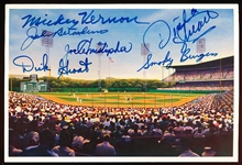 Autographed 1989 Bill Goff “Forbes Field Forever” MLB Lithograph Promotional Postcard- Signed by 6 MLB Players