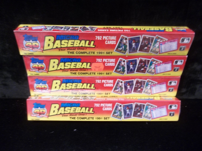 1991 Topps Micro Baseball Factory Sealed Sets of 792- 4 Sets