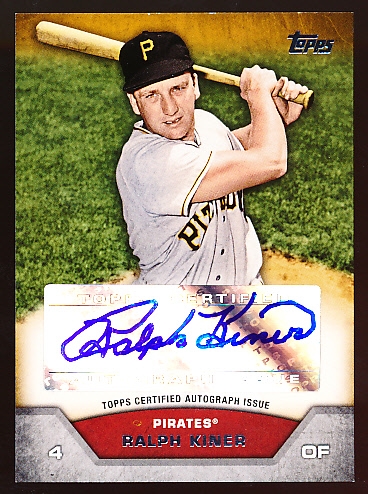 2013 Topps Mini Baseball Online Exclusive “Autograph” Card- #MA-RK Ralph Kiner, Pirates