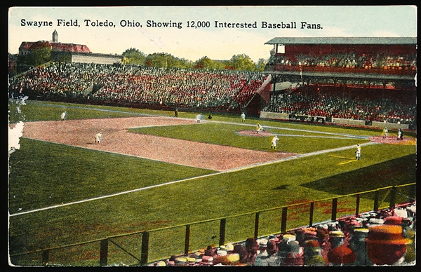 “Swayne Field, Toledo, Ohio Showing 12,000 Interested Baseball Fans” Pre-Linen Postcard