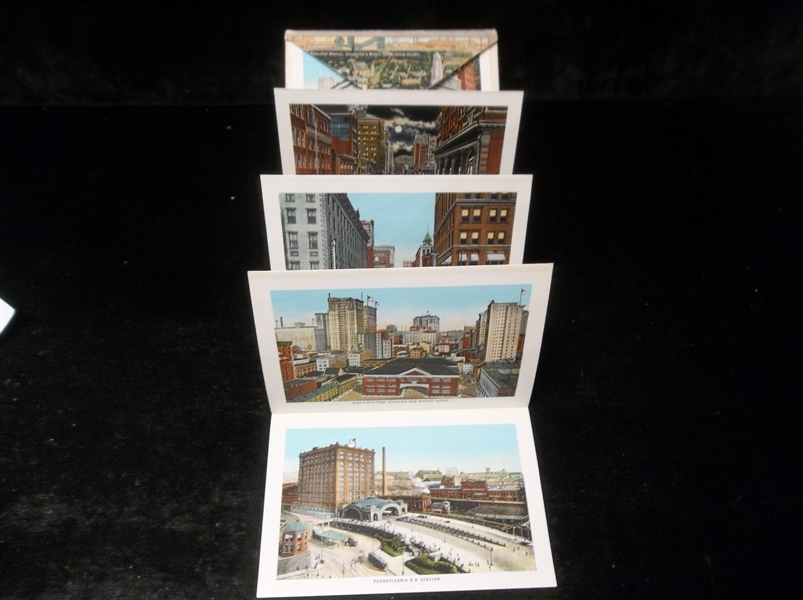 Late ‘20’s-Early 30’s I. Robbins & Son “19171-4195 Souvenir Folder of Pittsburgh, PA” Postcard Fold-Out Picture Pack