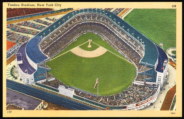 Acacia Card Co. “128, 79633, 159- Yankee Stadium, New York City” Linen Postcard