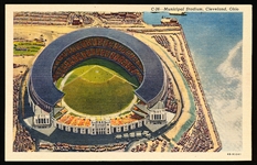 George K. Klein News Co. “4B-H1241, C-26- Municipal Stadium, Cleveland, Ohio” Linen Postcard