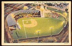 W.E. Ayres “7A-H3260, A-16 Night View, Red Bird Stadium, Columbus, Ohio” Linen Postcard
