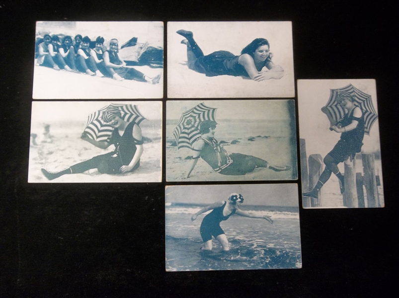 1920’s Female Swimwear Arcade/Exhibit Blank-Back Cards- 6 Diff.