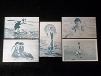 1920’s Female Swimwear Arcade/Exhibit Postcard Backed Cards- 5 Diff.