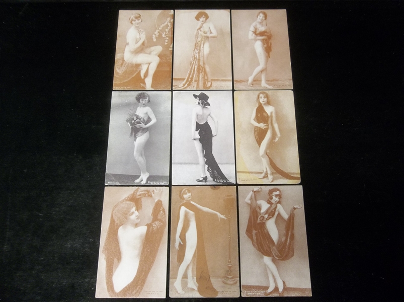 1927 Exhibit Supply Co. “Model/ Risqué Women” Blank-Back Dated Front Exhibits- 9 Diff.