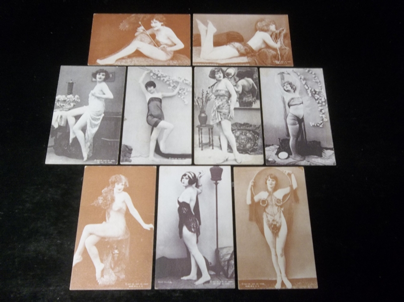 1927 Exhibit Supply Co. “Model/ Risqué Women” Blank-Back Dated Front Exhibits- 9 Diff.