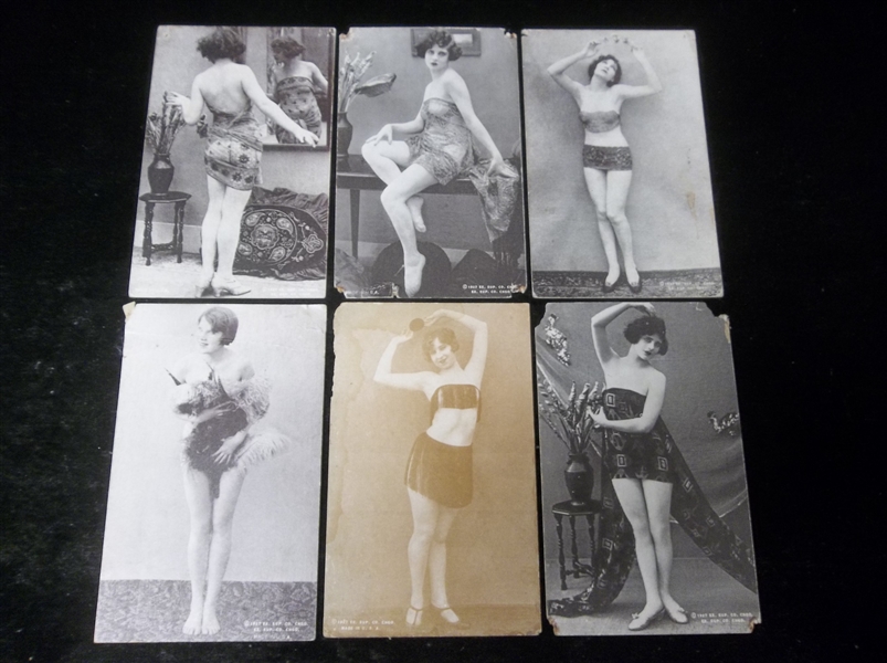 1927 Exhibit Supply Co. “Model/ Risqué Women” Blank-Back Dated Front Exhibits- 6 Diff.