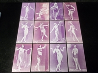1928 Exhibit Supply Co. Purple Tint Blank-Back “Precious Metals/Stones” Risqué Women Exhibits- 12 Diff.