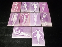 1928 Exhibit Supply Co. Purple Tint Blank-Back “Precious Metals/Stones” Risqué Women Exhibits- 12 Diff.