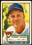1952 Topps Baseball- #324 Warren Hacker, Cubs- Hi# 