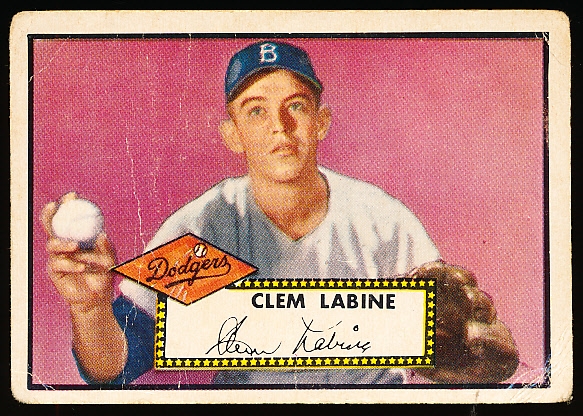 1952 Topps Baseball- #342 Clem Labine, Brooklyn- Hi#