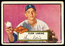 1952 Topps Baseball- #342 Clem Labine, Brooklyn- Hi#