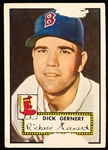 1952 Topps Baseball- #343 Dick Gernert, Red Sox- Hi#
