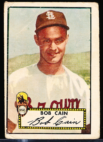 1952 Topps Baseball- Hi#- #349 Robert Cain, St. Louis Browns
