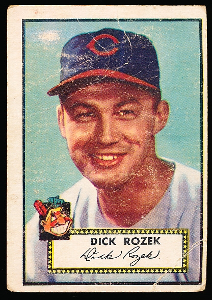 1952 Topps Baseball- Hi#- #363 Dick Rozek, Indians