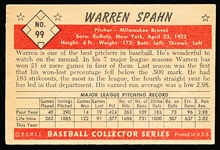 1953 Bowman Bb Color- #99 Warren Spahn, Braves