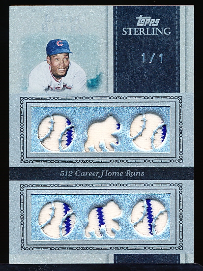 2008 Topps Sterling Bb- “Moments Relics Six Sterling Silver”- #6SM-79 Ernie Banks, Cubs- 1 of 1