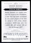 2008 Topps Sterling Bb- “Moments Relics Six Sterling Silver”- #6SM-79 Ernie Banks, Cubs- 1 of 1