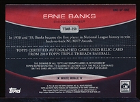 2010 Topps Triple Threads Bb- “Autographs Relics White Whale Printing Plates”- #TTAR-250 Ernie Banks, Cubs- 1 of 1