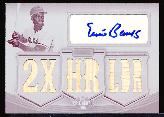 2010 Topps Triple Threads Bb- “Autographs Relics White Whale Printing Plates”- #TTAR-252 Ernie Banks, Cubs- 1 of 1