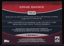 2010 Topps Triple Threads Bb- “Autographs Relics White Whale Printing Plates”- #TTAR-252 Ernie Banks, Cubs- 1 of 1