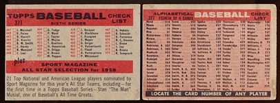 1958 Topps Bb- 6 Diff