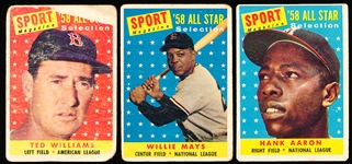1958 Topps Bb- 3 Diff