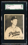 1949 Hage’s Dairy PCL Bb- Al Olsen, San Diego- SGC 20 (Fair 1.5)- B&W