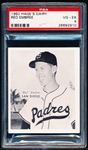 1950 Hage’s Dairy PCL Bb- Red Embree, San Diego- with Advertising Back- PSA Vg-Ex 4 