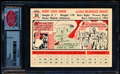 1956 Topps Baseball- #31 Hank Aaron, Braves- SCD 6 (Ex/NM)