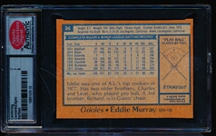 1978 Topps Baseball- #36 Eddie Murray, Orioles- SCD 7 (NM)