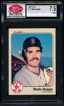 1983 Fleer Bb- #179 Wade Boggs, Red Sox- SCD 7.5 (NM+)