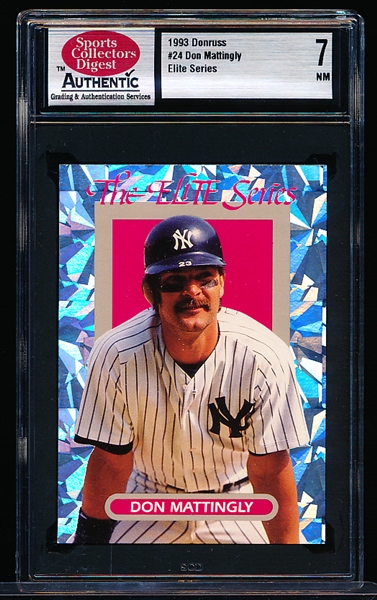 1993 Donruss Baseball- #24 Don Mattingly- Elite Series- SCD 7- #00735/10,000