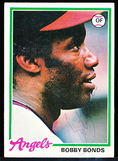 Autographed 1978 Topps Bsbl. #150 Bobby Bonds, Angels- JSA Certified