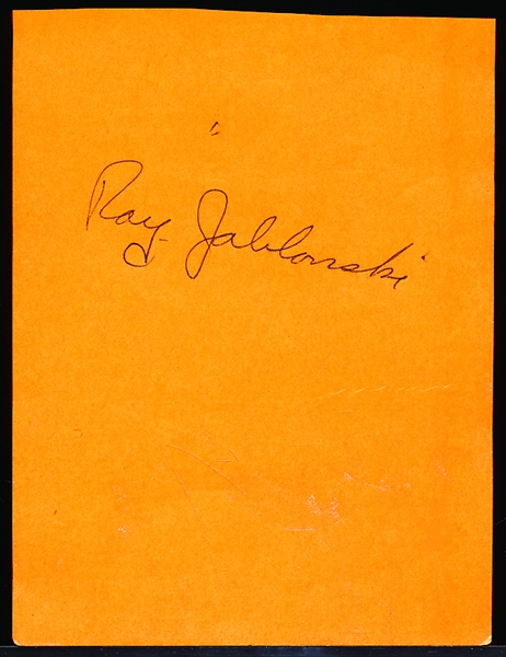 Autographed Ray Jablonski MLB Album Page