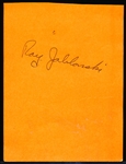 Autographed Ray Jablonski MLB Album Page