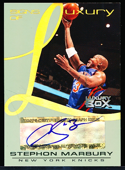 2004-05 Topps Luxury Box Bskbl. “Signs of Luxury Autograph”- #SL-STM Stephon Marbury- #21/30!