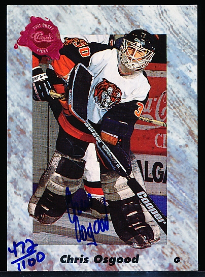 1991-92 Classic Draft Picks Hockey “Autograph”- Chris Osgood- #472/1100