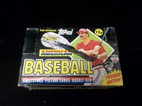 1988 Topps UK Minis Baseball- One Unopened Black Stripe Closeout Wax Box- 48 Packs